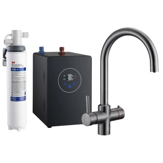 Multi-Tap Filtrete 3in1 Kokend Water Kraan Gun Metal - Rond