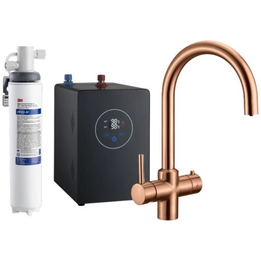 Multi-Tap Filtrete 3in1 Kokend Water Kraan Brushed Copper Gold - Rond
