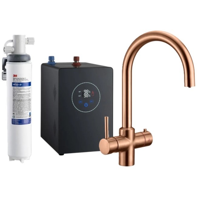Multi-Tap Filtrete 3in1 Kokend Water Kraan <br /> Brushed Copper Gold - Rond Multi-Tap Filtrete 3in1 Kokend Water Kraan <br /> Brushed Copper Gold - Rond