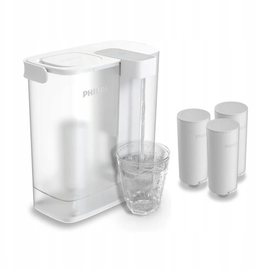 Philips Micro X-Clean Instant Waterfilterkan + Softening+ Waterfilters (3St.) AWP2980WHS3