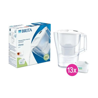 BRITA Aluna Waterfilterkan 2.4L + 13 MAXTRA PRO Waterfilters (filtert PFAS) BRITA Aluna Waterfilterkan 2.4L + 13 MAXTRA PRO Waterfilters (filtert PFAS)