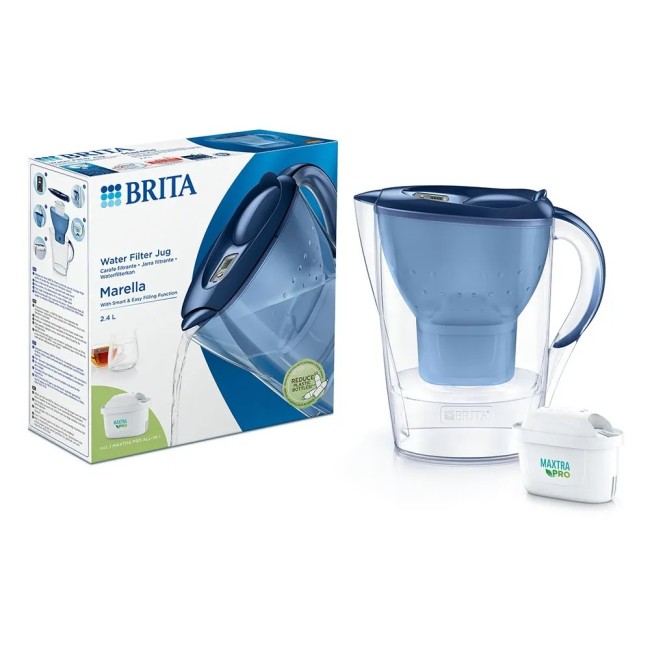 BRITA Marella Waterfilterkan 2.4L Blauw incl. MAXTRA PRO Waterfilter 1051119 (filtert PFAS) BRITA Marella Waterfilterkan 2.4L Blauw incl. MAXTRA PRO Waterfilter 1051119 (filtert PFAS)