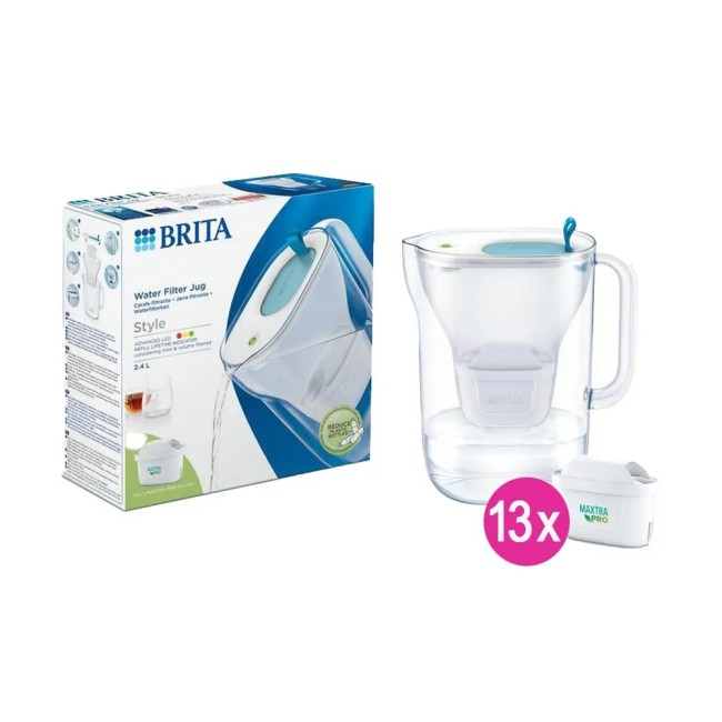 BRITA Style Waterfilterkan 2.4L + 13 MAXTRA PRO Waterfilters (filtert PFAS) BRITA Style Waterfilterkan 2.4L + 13 MAXTRA PRO Waterfilters (filtert PFAS)