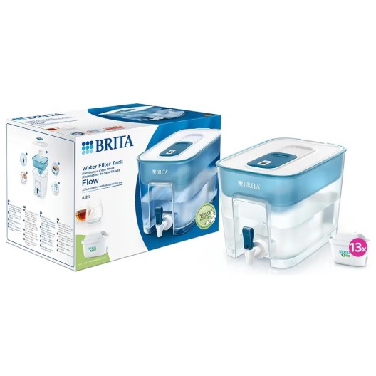 BRITA Waterfilterstation Flow 8.2L + 13 MAXTRA PRO Waterfilters (filtert PFAS)
