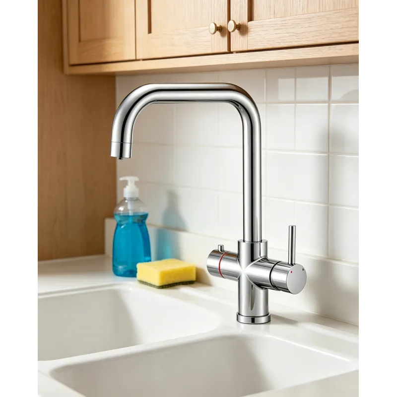3 in 1 Kokend Water Kraan Chroom - Haaks